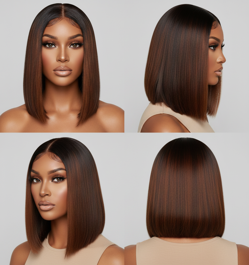 ᴄʜᴏᴄᴏʟᴀᴛᴇ ʙʀᴏᴡɴ ᴜʟᴛʀᴀ ꜱɪʟᴋʏ ꜱᴛʀᴀɪɢʜᴛ ʙᴏʙ ꜱʜᴏʀᴛ ʜᴜᴍᴀɴ ʜᴀɪʀ