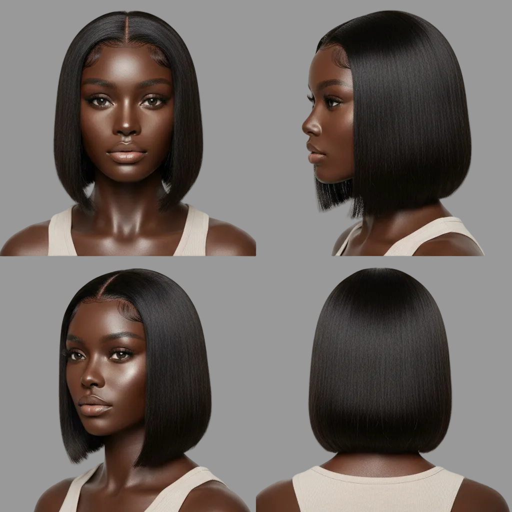 ᴄʟᴀꜱꜱɪᴄ ᴍɪᴅɴɪɢʜᴛ ʙʟᴀᴄᴋ ʙᴏʙ ᴡɪɢ ꜱʜᴏʀᴛ ꜱᴛʀᴀɪɢʜᴛ ʜᴜᴍᴀɴ ʜᴀɪʀ