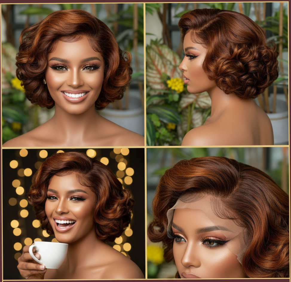 ʟᴜxᴜʀʏ ᴍᴀʜᴏɢᴀɴʏ ʙʀᴏᴡɴ ʙᴏᴜɴᴄʏ ᴄᴜʀʟ 13x4 ʟᴀᴄᴇ ꜰʀᴏɴᴛ ᴡɪɢ - ꜱʜᴏʀᴛ ʟᴀʏᴇʀᴇᴅ ʜᴜᴍᴀɴ ʜᴀɪʀ | ᴏᴍᴏɢᴇ ᴍᴀɴᴇꜱ