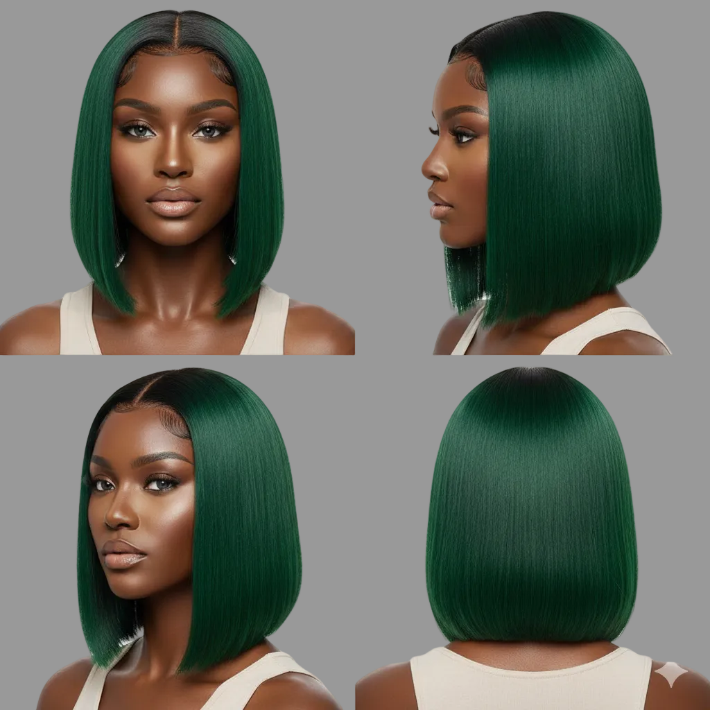 ᴇᴍᴇʀᴀʟᴅ ɢʀᴇᴇɴ ᴄʟᴀꜱꜱɪᴄ ꜱᴛʀᴀɪɢʜᴛ ʙᴏʙ ᴡɪɢ