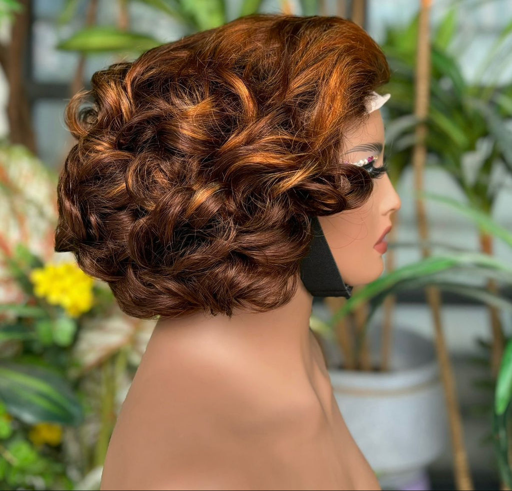 ʟᴜxᴜʀʏ ᴍᴀʜᴏɢᴀɴʏ ʙʀᴏᴡɴ ʙᴏᴜɴᴄʏ ᴄᴜʀʟ 13x4 ʟᴀᴄᴇ ꜰʀᴏɴᴛ ᴡɪɢ - ꜱʜᴏʀᴛ ʟᴀʏᴇʀᴇᴅ ʜᴜᴍᴀɴ ʜᴀɪʀ | ᴏᴍᴏɢᴇ ᴍᴀɴᴇꜱ